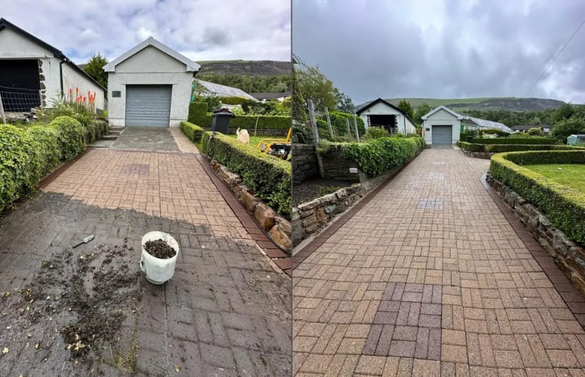 Pressure washing - before & after