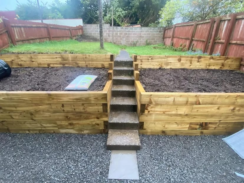 Retaining sleeper walls